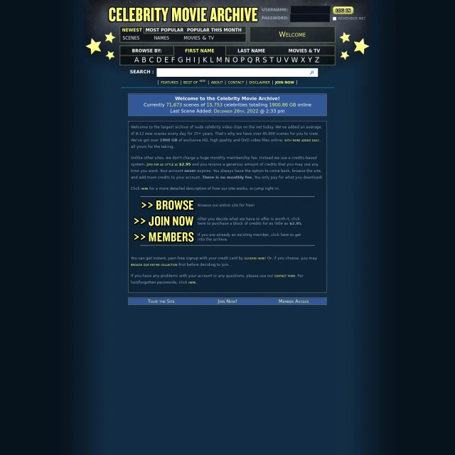 Celebrity Movie Archive